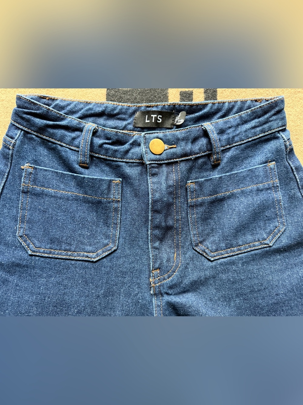LTS Tall Indigo Blue Wide Leg Jeans Size 4, 34” Inseam - Picture 9 of 13